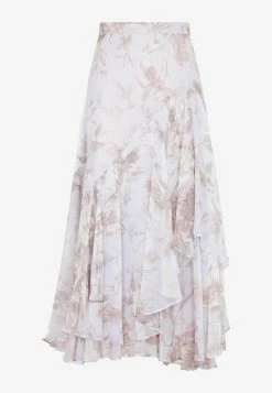 Erdem Harlow Floral Maxi Skirt With Ruffles Multicolor