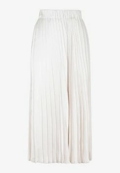Brunello Cucinelli Pleated Midi Skirt Natural