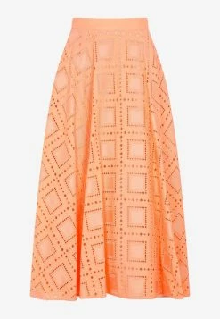 MSGM Flared Midi Skirt Orange
