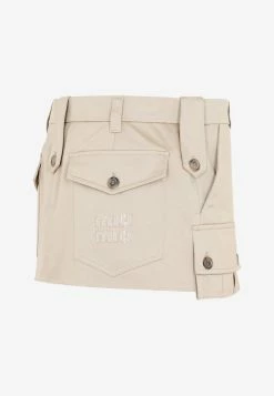 Miu Miu Mini Cargo Skirts Beige -Evening Dresses Popular Store 01022023 142