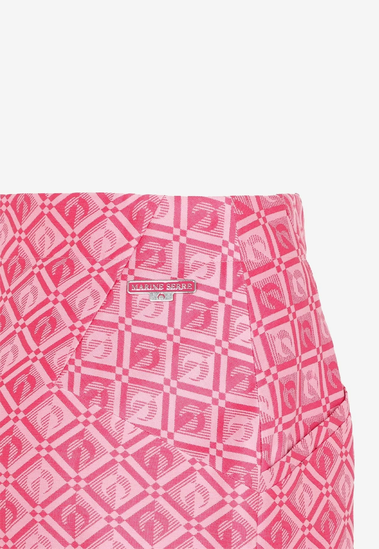 Marine Serre Moon Diamant Regenerated Mini Skirt Pink 4 Marine Serre Moon Diamant Regenerated Mini Skirt Pink - Image 4