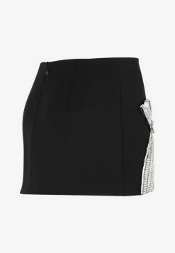 Area Crystal Bow Mini Skirt Black -Evening Dresses Popular Store 01022023 184