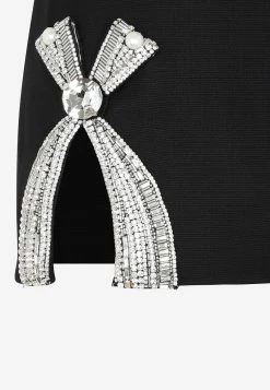 Area Crystal Bow Mini Skirt Black -Evening Dresses Popular Store 01022023 185