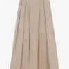 Peserico Pleated Midi Skirt Beige