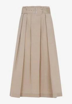 Peserico Pleated Midi Skirt Beige