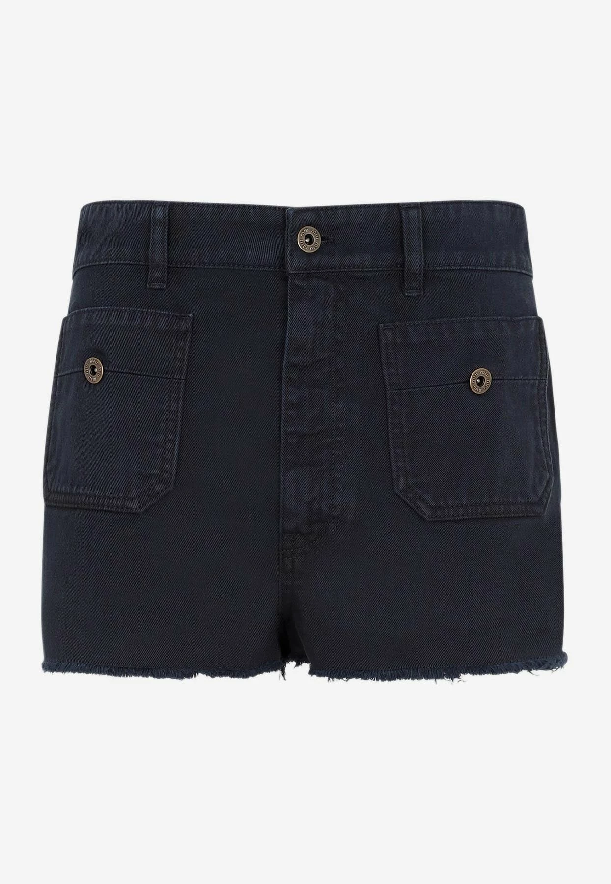 Miu Miu Mini Denim Shorts Navy 1 Miu Miu Mini Denim Shorts Navy