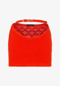 Y/Project Cut-Out Bouclé Mini Skirt Red