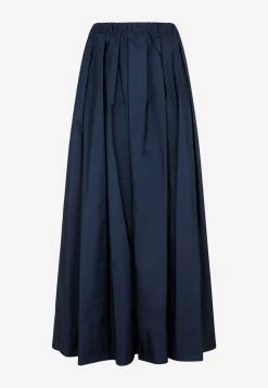 'S Max Mara Tripoli Pleated Maxi Skirt Blue