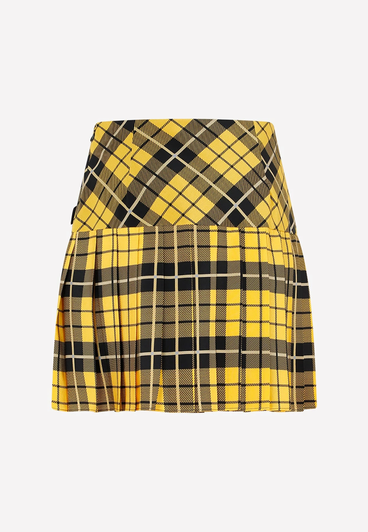Alessandra Rich Tartan-Print Mini Skirt In Silk Yellow 2 Alessandra Rich Tartan-Print Mini Skirt In Silk Yellow - Image 2