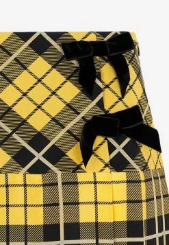 Alessandra Rich Tartan-Print Mini Skirt In Silk Yellow 7 Alessandra Rich Tartan-Print Mini Skirt In Silk Yellow -Evening Dresses Popular Store 01122022 145
