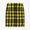 Alessandra Rich Vichy Tweed Mini Skirt Yellow
