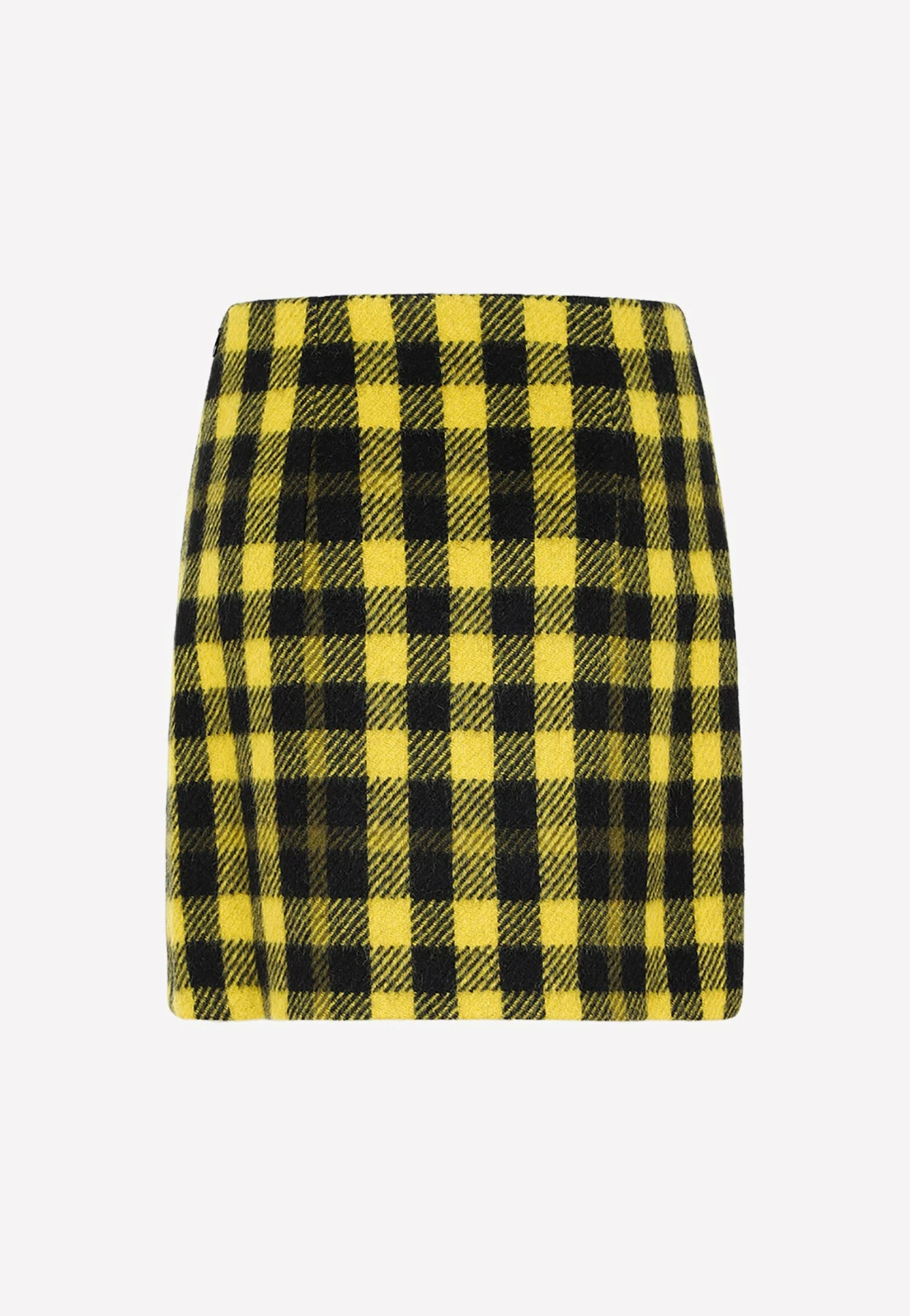 Alessandra Rich Vichy Tweed Mini Skirt Yellow 2 Alessandra Rich Vichy Tweed Mini Skirt Yellow - Image 2