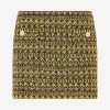 Alessandra Rich Vichy Tweed Mini Skirt Yellow