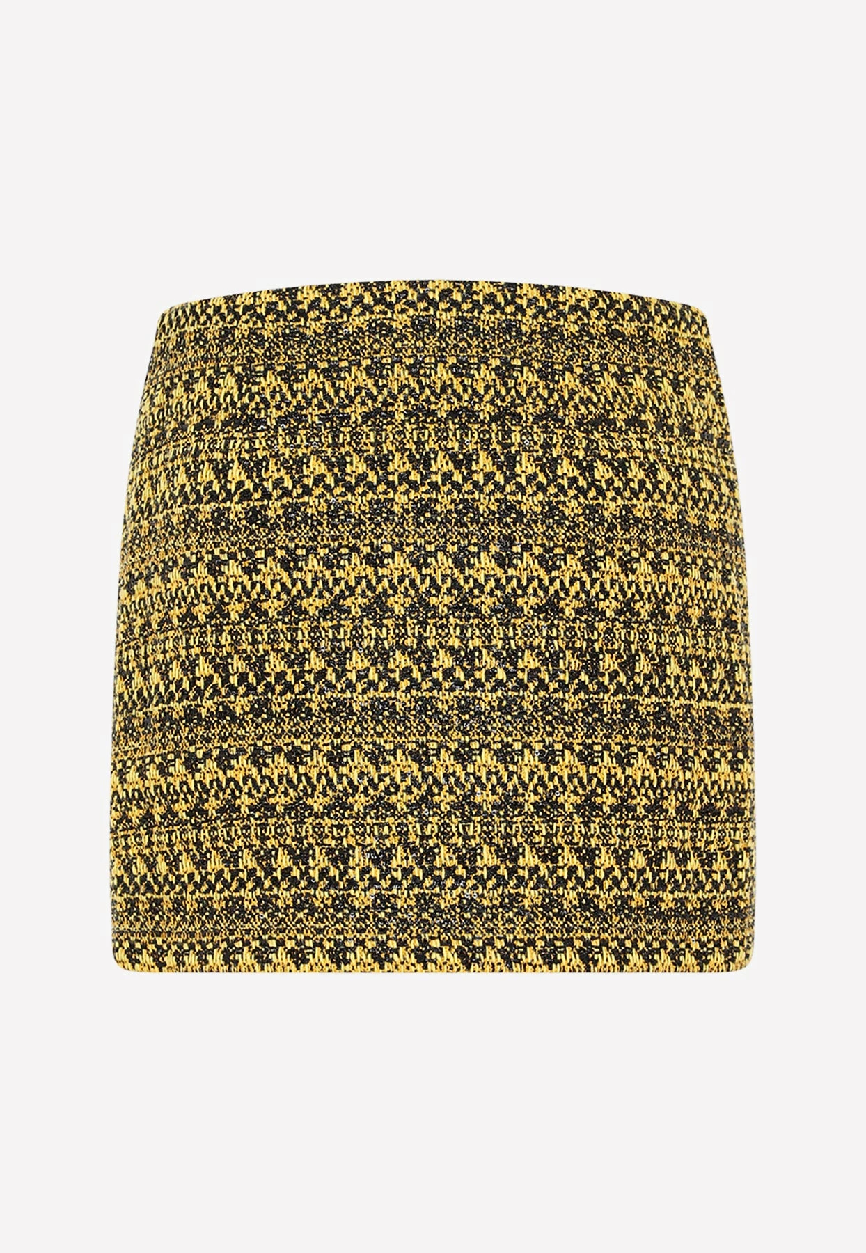Alessandra Rich Vichy Tweed Mini Skirt Yellow 2 Alessandra Rich Vichy Tweed Mini Skirt Yellow - Image 2