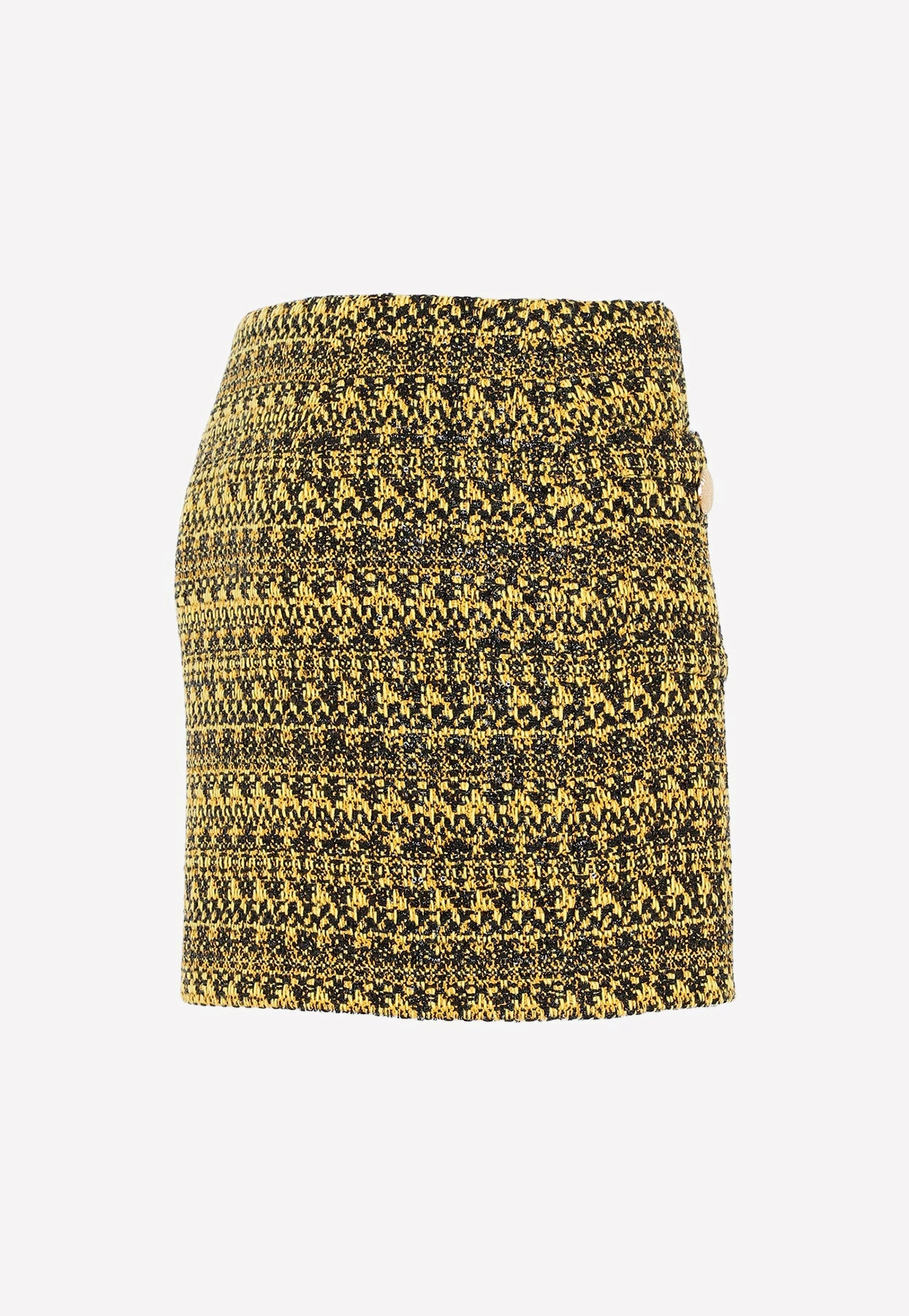 Alessandra Rich Vichy Tweed Mini Skirt Yellow 3 Alessandra Rich Vichy Tweed Mini Skirt Yellow - Image 3