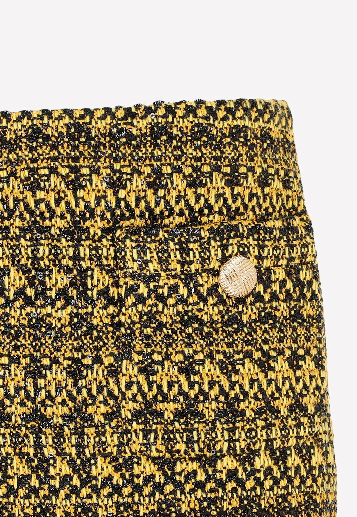 Alessandra Rich Vichy Tweed Mini Skirt Yellow 4 Alessandra Rich Vichy Tweed Mini Skirt Yellow - Image 4