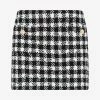 Alessandra Rich Vichy Tweed Mini Skirt Monochrome
