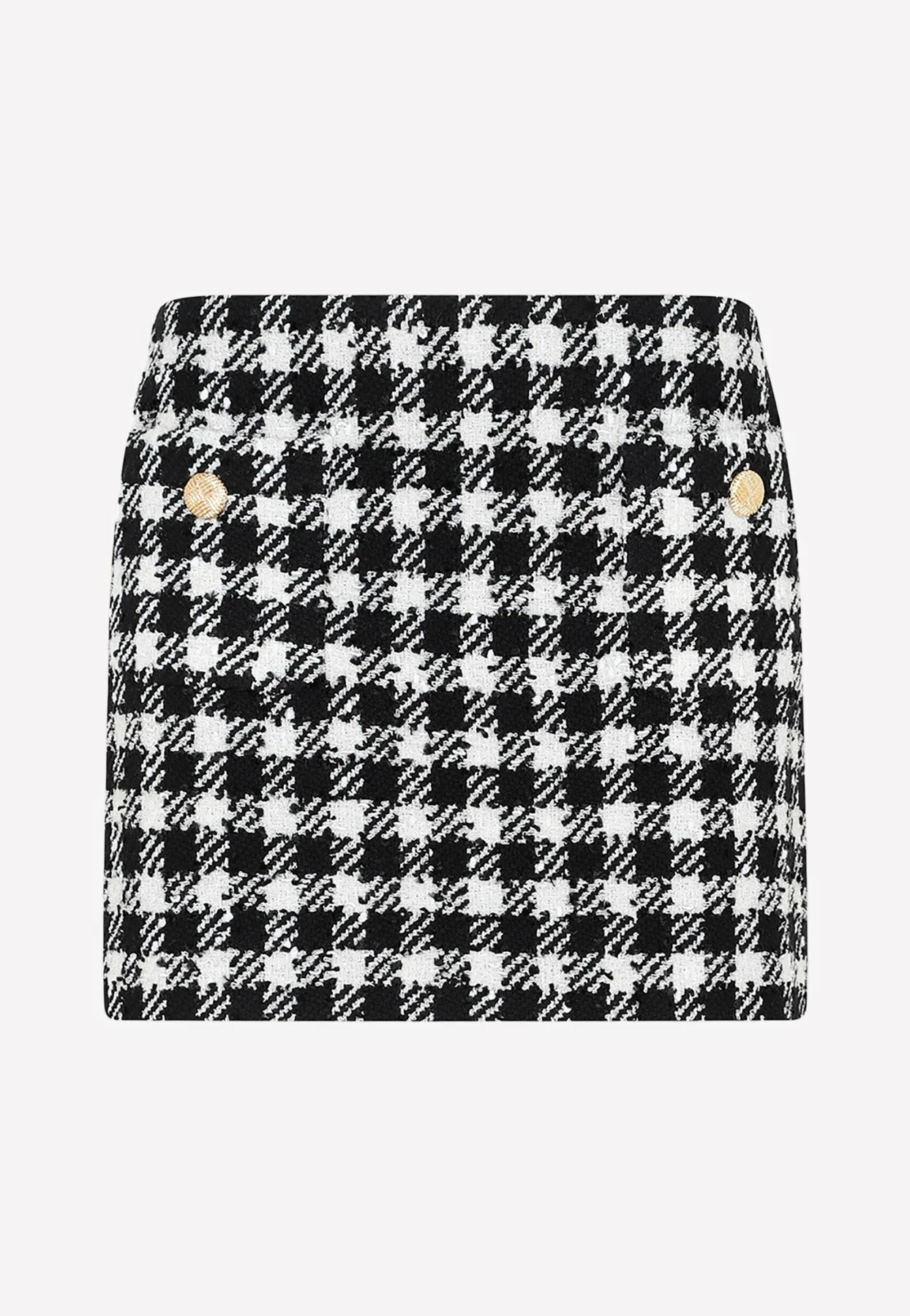 Alessandra Rich Vichy Tweed Mini Skirt Monochrome 1 Alessandra Rich Vichy Tweed Mini Skirt Monochrome