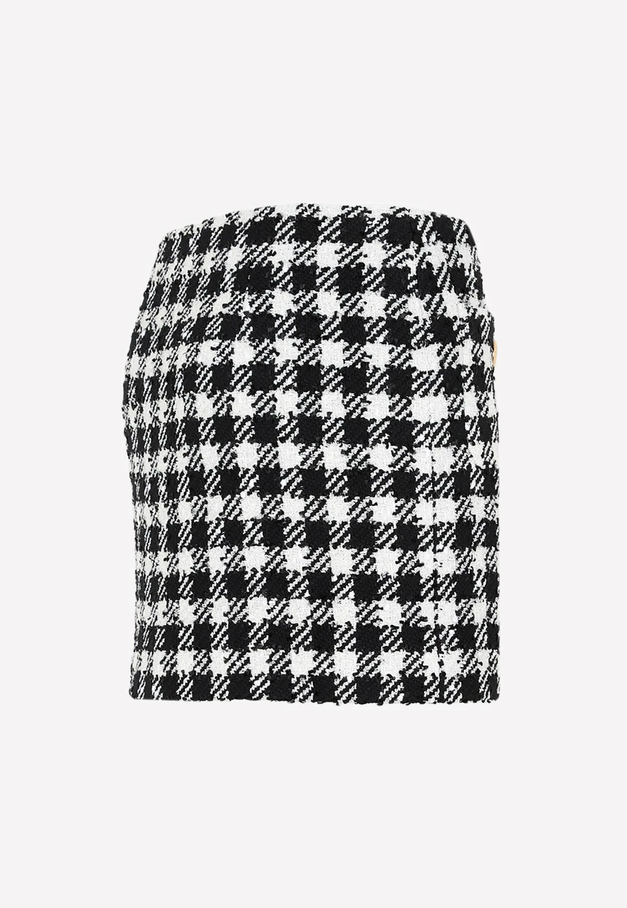 Alessandra Rich Vichy Tweed Mini Skirt Monochrome 3 Alessandra Rich Vichy Tweed Mini Skirt Monochrome - Image 3