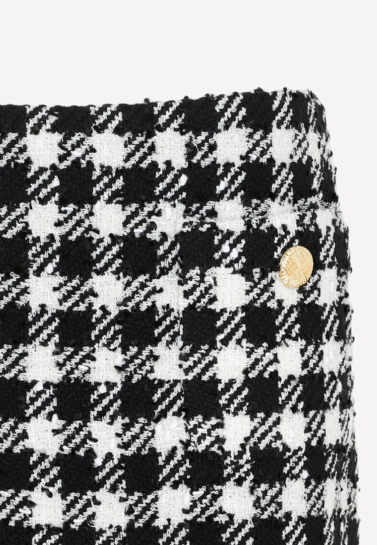 Alessandra Rich Vichy Tweed Mini Skirt Monochrome 4 Alessandra Rich Vichy Tweed Mini Skirt Monochrome - Image 4