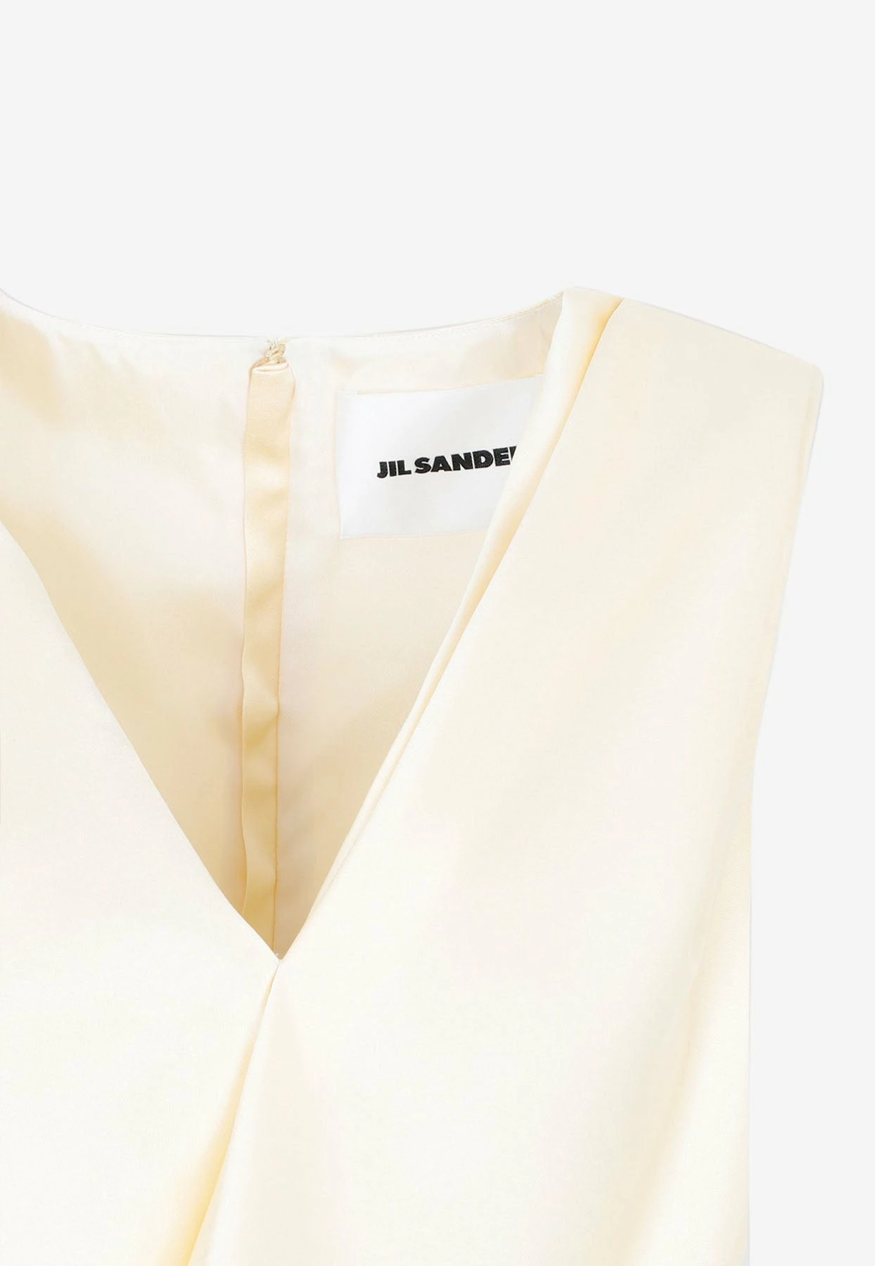 Jil Sander Sleeveless Drape Midi Dress In Silk Cream 4 Jil Sander Sleeveless Drape Midi Dress In Silk Cream - Image 4