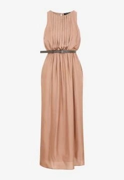 Fabiana Filippi Silk Belted Maxi Dress Brown