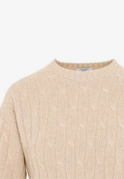 Peserico Knitted Wool Cable Long-Sleeved Midi Dress Nude -Evening Dresses Popular Store 02082022 116