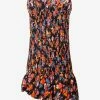 Saint Laurent Strapless Floral Print Dress In Silk Multicolor