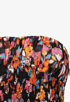 Saint Laurent Strapless Floral Print Dress In Silk Multicolor -Evening Dresses Popular Store 02112021 244