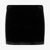 Miu Miu Velvet Logo Mini Skirt Black