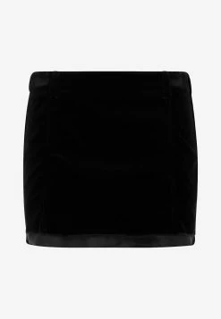Miu Miu Velvet Logo Mini Skirt Black