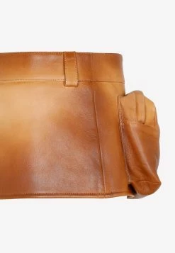 Miu Miu Mini Leather Skirt Brown -Evening Dresses Popular Store 03022023 127