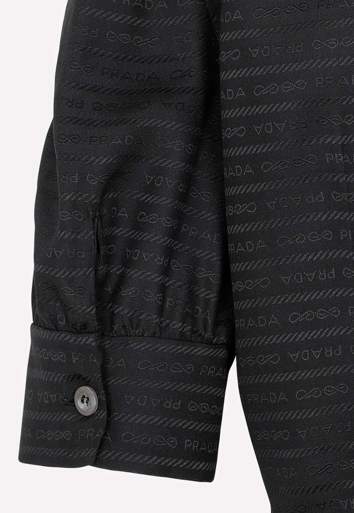 Prada Jacquard Silk Midi Dress With Scarf Detail Black 3 Prada Jacquard Silk Midi Dress With Scarf Detail Black - Image 3