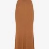 Gabriela Hearst Epper Ribbed Knit Midi Skirt Brown