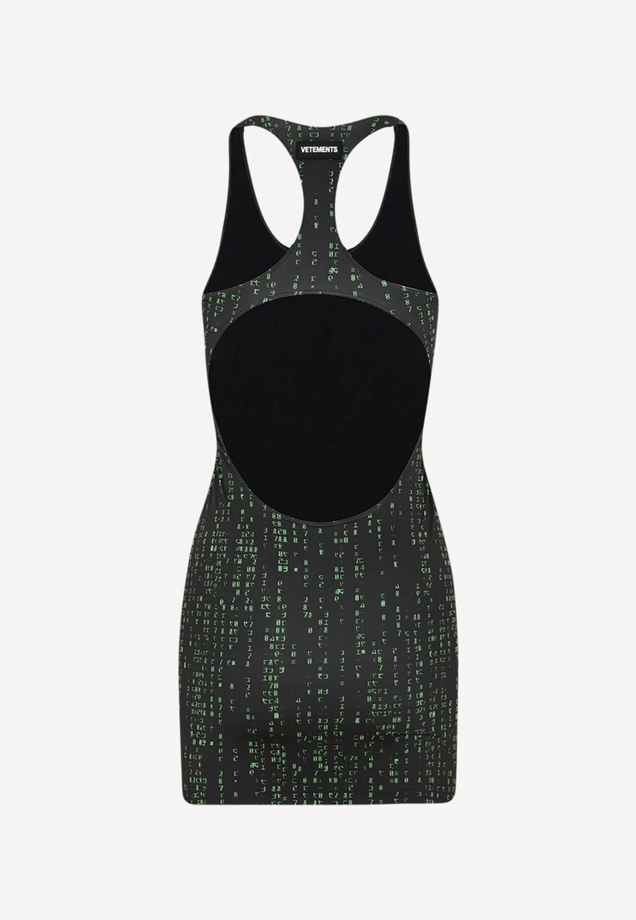 Vetements Code Print Open-Back Mini Dress Black 2 Vetements Code Print Open-Back Mini Dress Black - Image 2