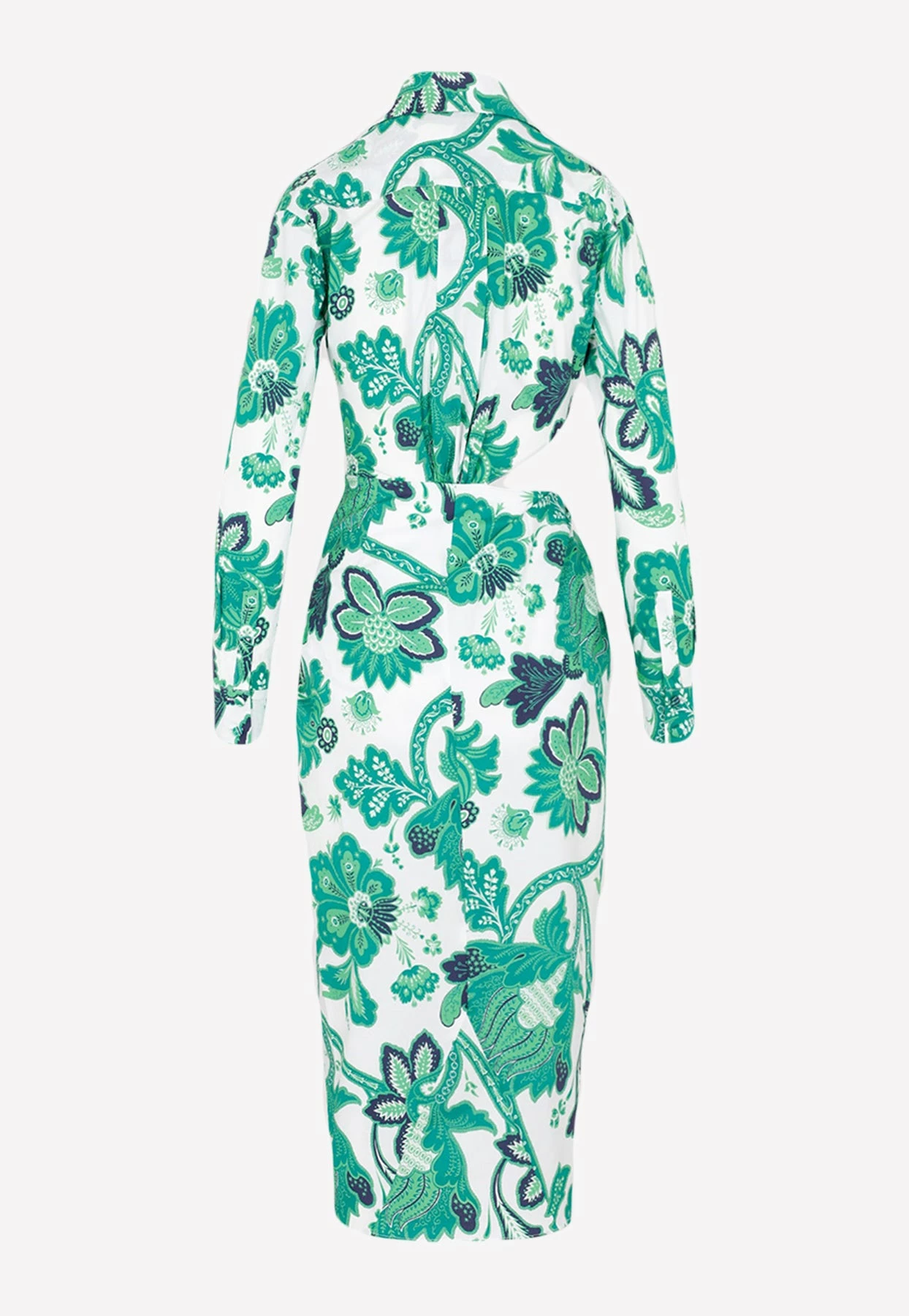 Etro Floral Print Midi Shirt Dress Green 2 Etro Floral Print Midi Shirt Dress Green - Image 2
