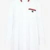 Miu Miu Logo Embroidery Shirt Dress White