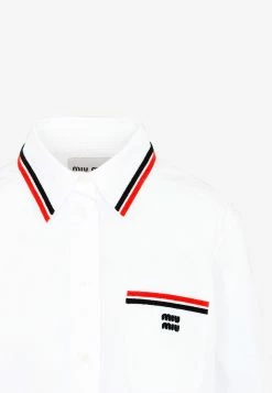 Miu Miu Logo Embroidery Shirt Dress White 5 Miu Miu Logo Embroidery Shirt Dress White -Evening Dresses Popular Store 04072022 171
