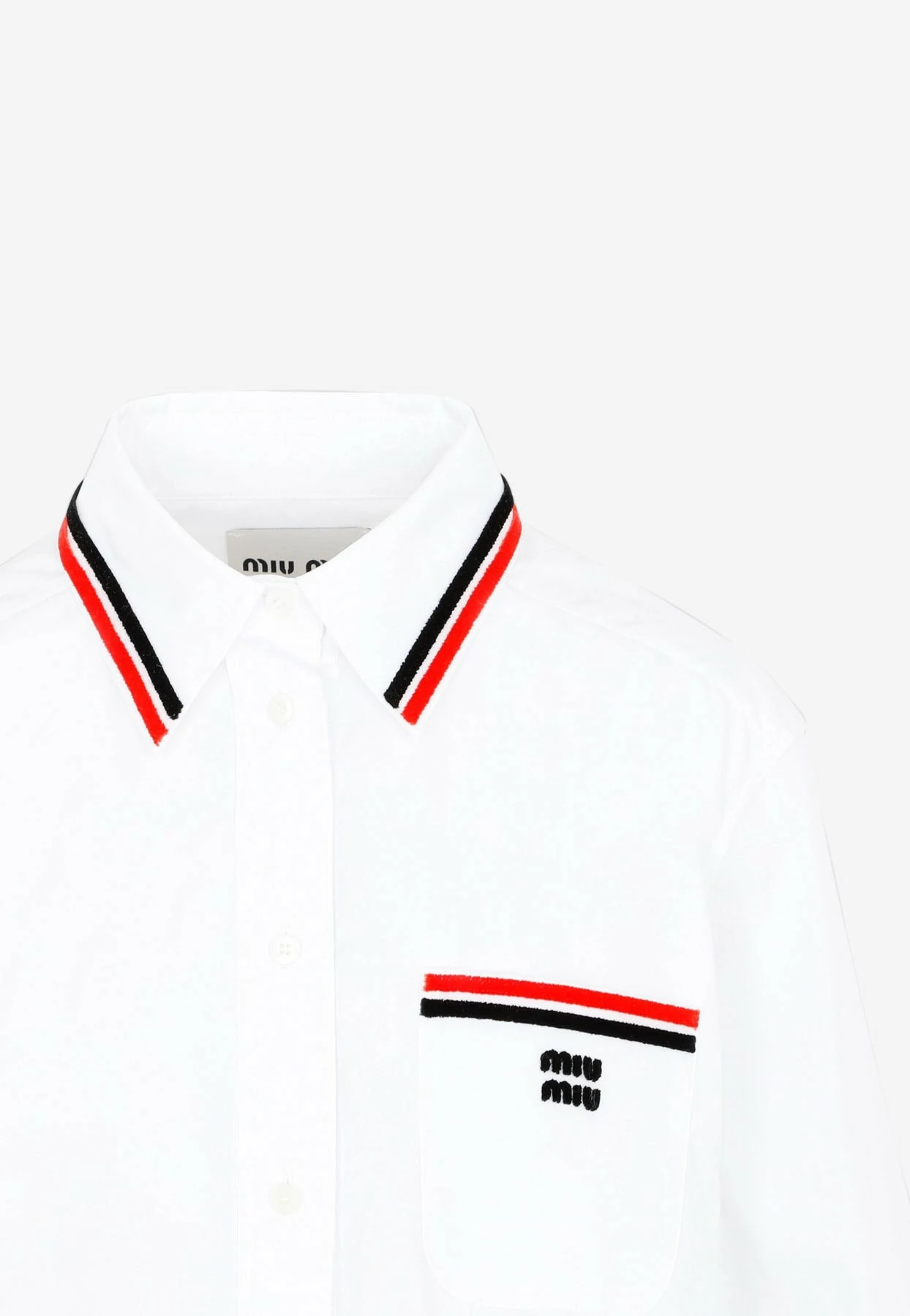Miu Miu Logo Embroidery Shirt Dress White 3 Miu Miu Logo Embroidery Shirt Dress White - Image 3
