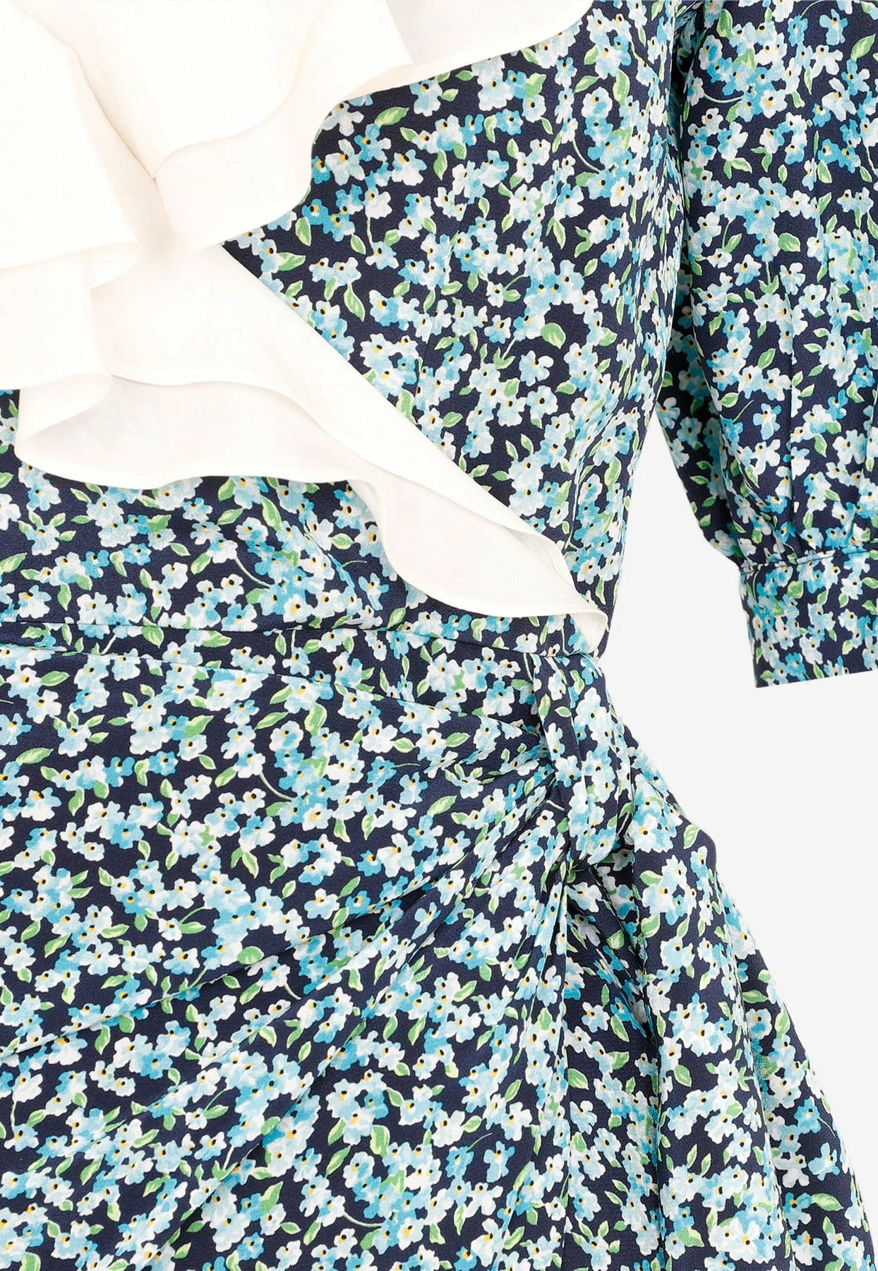 Alessandra Rich Floral Print Mini Dress In Silk Navy 4 Alessandra Rich Floral Print Mini Dress In Silk Navy - Image 4