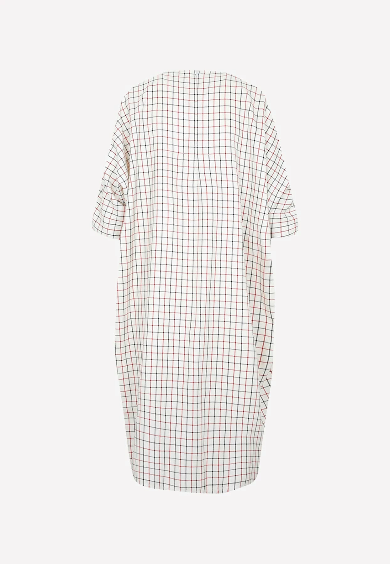 Maison Margiela Checked Midi Dress With Asymmetrical Sleeves Ecru 2 Maison Margiela Checked Midi Dress With Asymmetrical Sleeves Ecru - Image 2