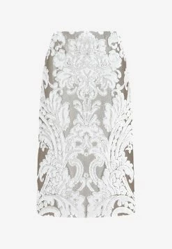 Dries Van Noten Floral Embroidery Midi Skirt Ecru