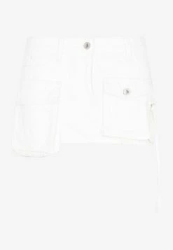The Attico Fay Mini Cargo Skirt White