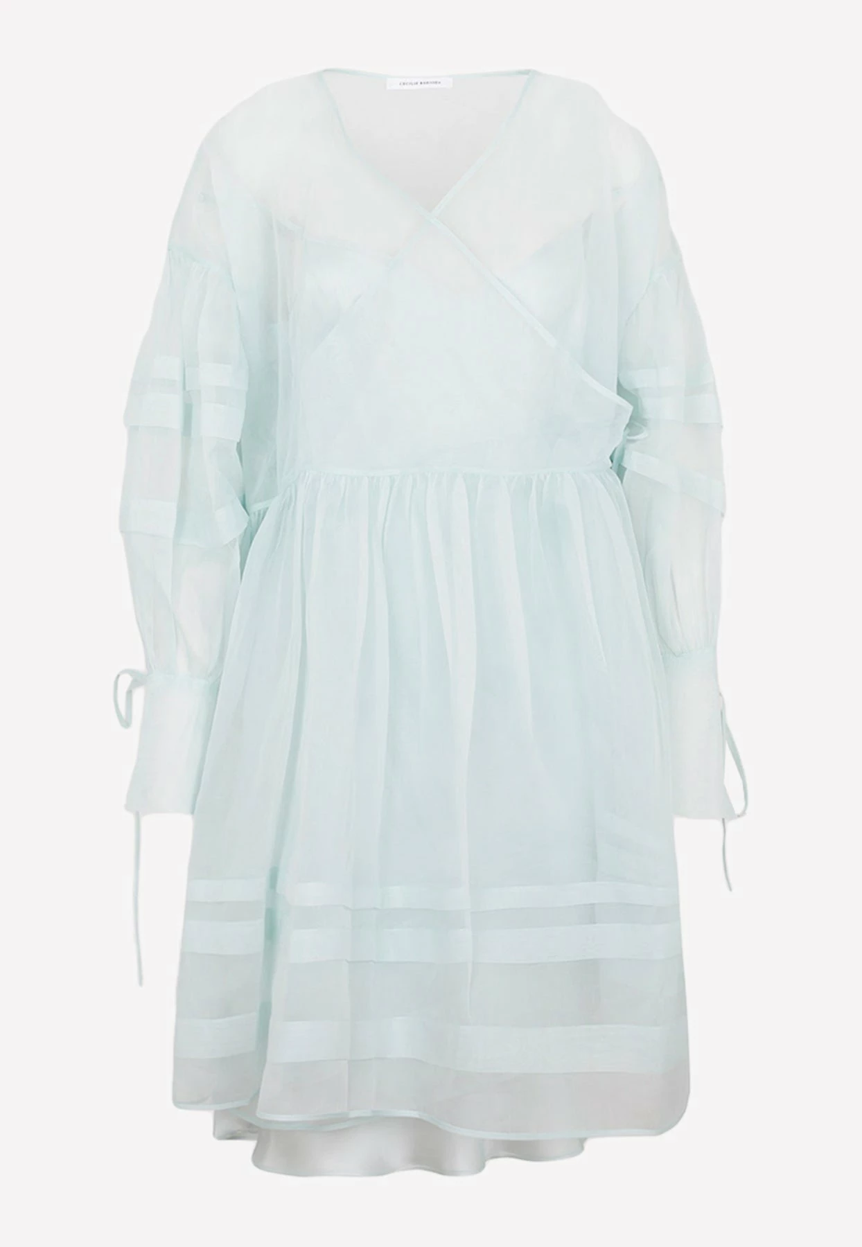 Cecilie Bahnsen Amalie Dress In Silk And Cotton Mint 1 Cecilie Bahnsen Amalie Dress In Silk And Cotton Mint