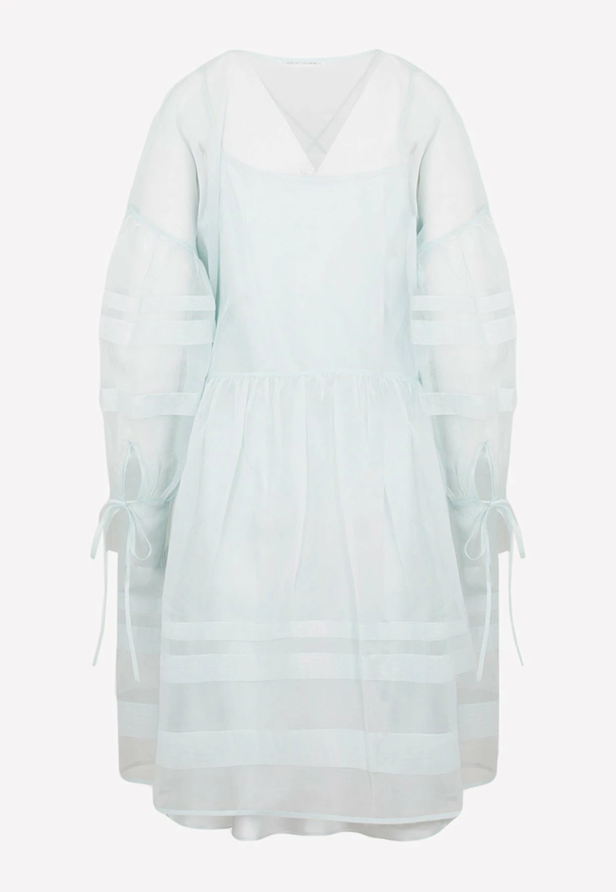 Cecilie Bahnsen Amalie Dress In Silk And Cotton Mint 2 Cecilie Bahnsen Amalie Dress In Silk And Cotton Mint - Image 2