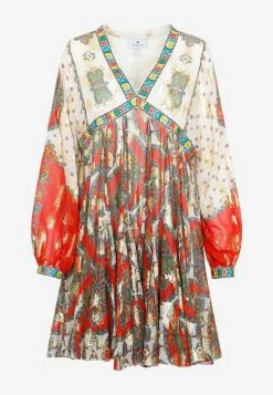 Etro Printed Long-sleeved Irma Mini Dress In Silk Multicolor