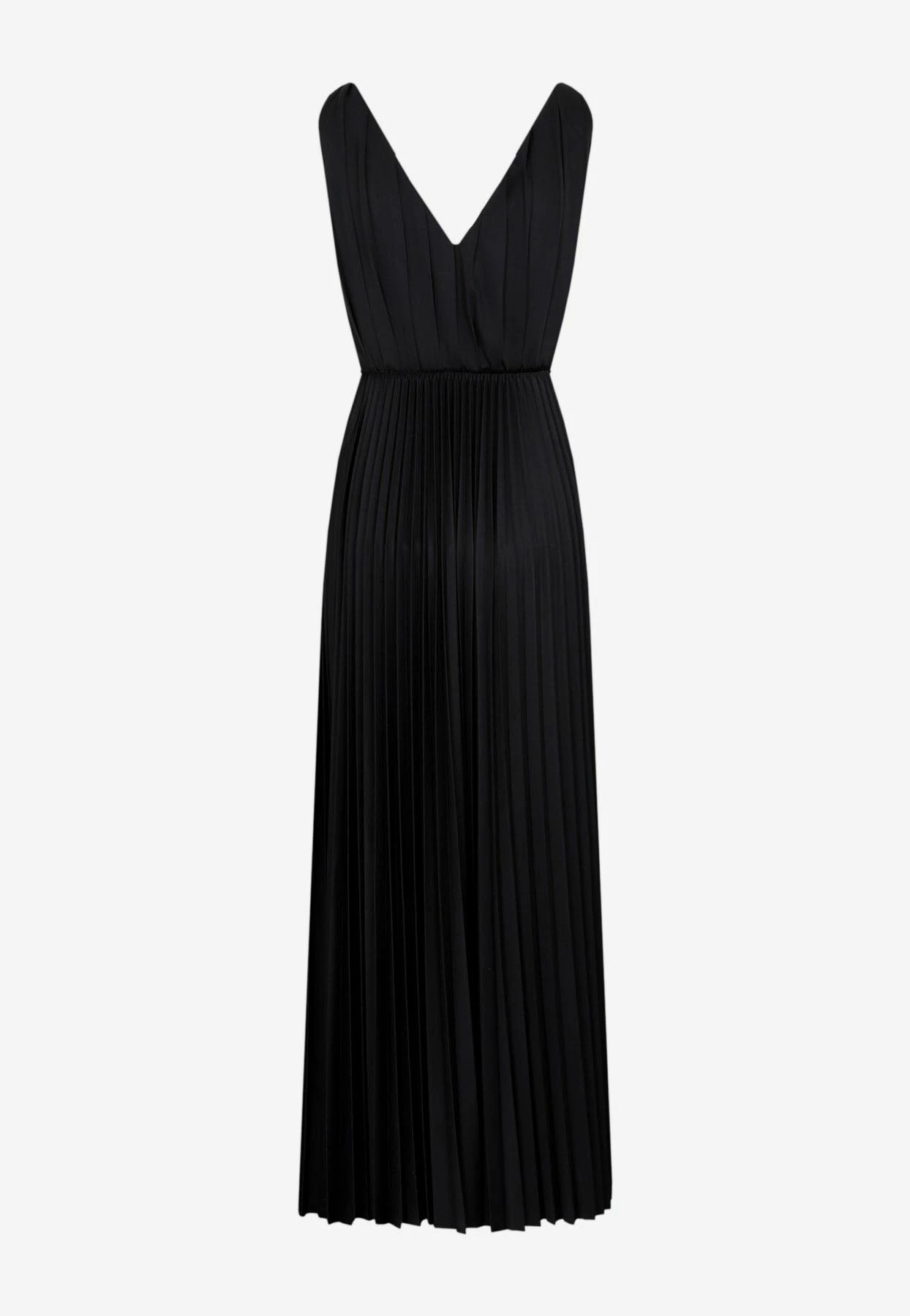 Fabiana Filippi Pleated V-neck Sleeveless Maxi Dress Black 2 Fabiana Filippi Pleated V-neck Sleeveless Maxi Dress Black - Image 2