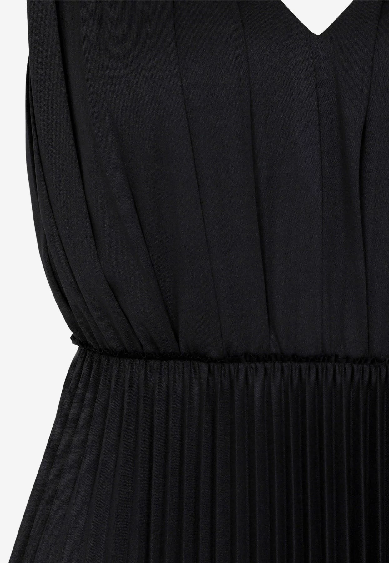 Fabiana Filippi Pleated V-neck Sleeveless Maxi Dress Black 3 Fabiana Filippi Pleated V-neck Sleeveless Maxi Dress Black - Image 3