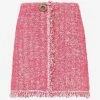Lanvin Tweed Knit Mini Skirt Pink