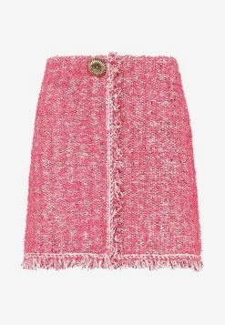 Lanvin Tweed Knit Mini Skirt Pink